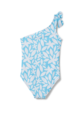 Aqua Bloom Sustainable Shoulder Tie Swimsuit